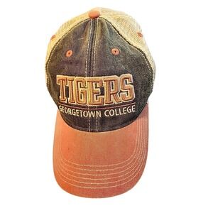 Vintage Georgetown College Tigers Hat Baseball Cap Distressed Trucker Style‎